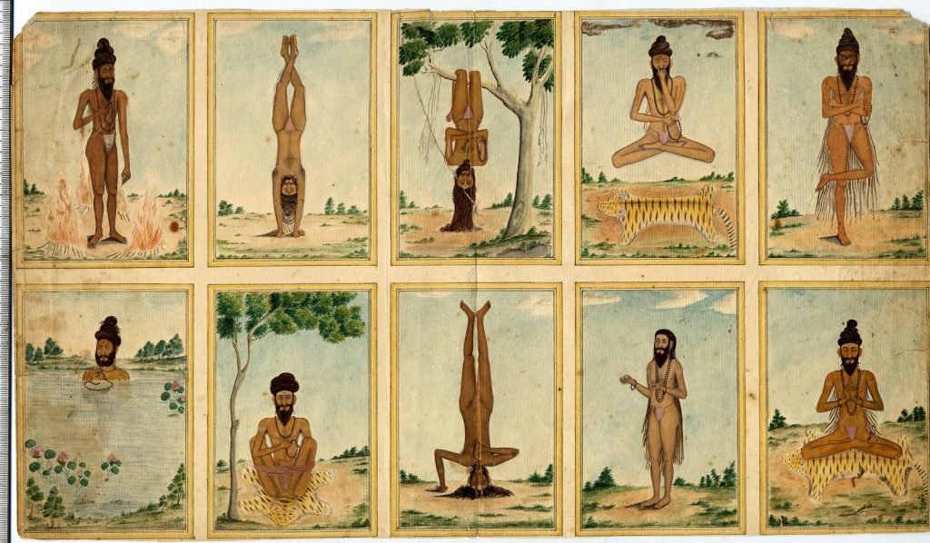 Not so ancient Yoga - Ascetics performing Tapas (disciple yoga) 1830s (c) The Trustee of the British Museum